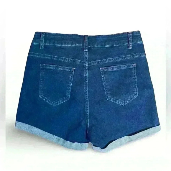 SHEIN Denim Cuffed Shorts Size Medium - Picture 2 of 3